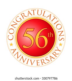 modern red round anniversary logo