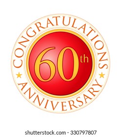 modern red round anniversary logo