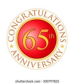 modern red round anniversary logo