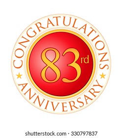 modern red round anniversary logo