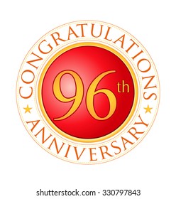 modern red round anniversary logo