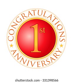 modern red round anniversary logo