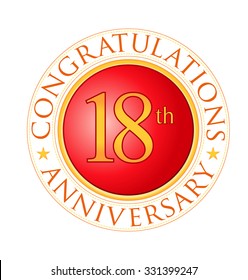 modern red round anniversary logo