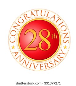 modern red round anniversary logo