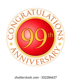 modern red round anniversary logo