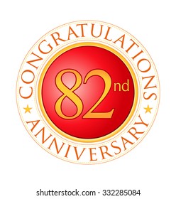 modern red round anniversary logo