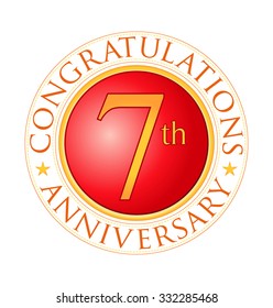 modern red round anniversary logo