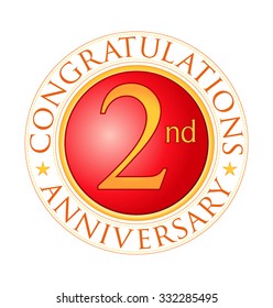 modern red round anniversary logo