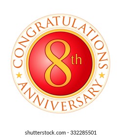 modern red round anniversary logo