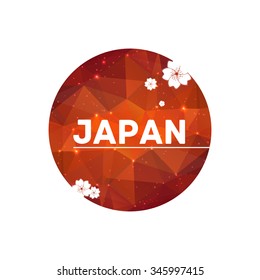 Modern red round cherry blossom japan simbolic template vector eps 10
