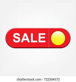 Modern red sale button icon isolated on a white background for your design, vector illustration.