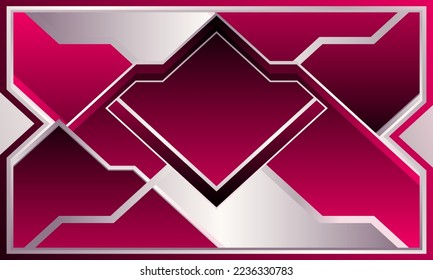 Modern red and silver abstract geometric shapes background design template.