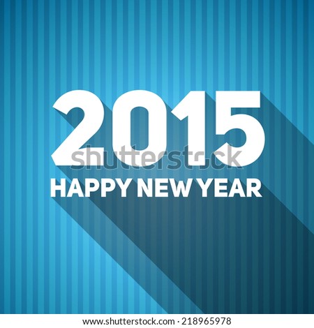 Modern red simple Happy new year 2015, with a long shadow effect, vector card