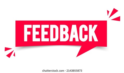 Modern Red Speech Bubble With Text Feedback