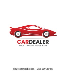 Modern Red Sports Car Logo for Car Dealership and Automotive Branding