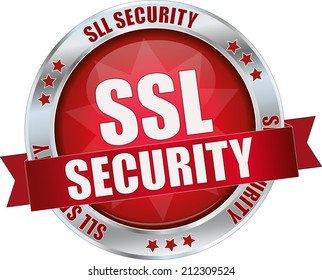modern red ssl security sign