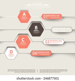 Modern red step info-graphics. Vector illustration, for yours business of presentations.