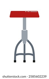 Modern red stool with adjustable height and metal base for versatile seating in contemporary spaces