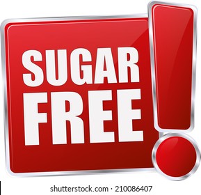 modern red sugar free sign