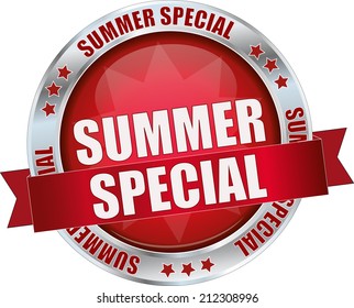 modern red summer special sign