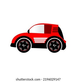 Modern red super car vector format on white background isolated