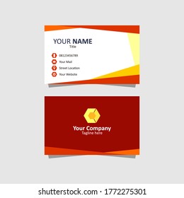 Modern red and teal simple business card template with flat user interface