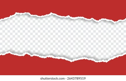 modern red torn paper edges isolated on transparent banner with copy space horizontal background - Powered by Shutterstock - Get 15% off with code: PIKWIZARD15