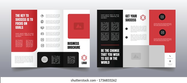 Modern Red Trifold Business Brochure Template