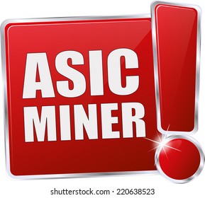 modern red vector eps asic miner sign