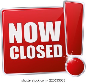 modern red vector eps now closed sign