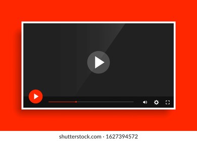 modern red video media player template design