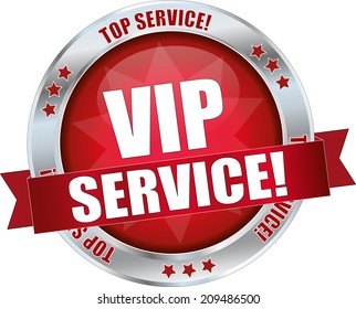 modern red vip service button