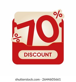 Modern red voucher design discount label on beige coupon card. Perfect for online shopping ads, seasonal deals, flash sale marketing, and retail promo visuals.