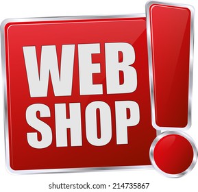 modern red web shop vector eps10 sign