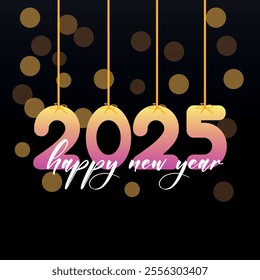 modern red and white 2025 happy new year typography with minimal design