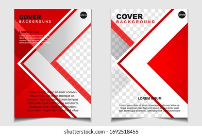 Modern red and white a4 brochure cover design background template for business and corporate. Layout space for photo. Vector graphic can use company profil, flyer, presentation, advertising, banner