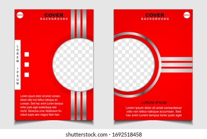 Moderna plantilla de fondo de diseño de portada en rojo y blanco para empresas y empresas. Espacio de diseño para la foto. El vector gráfico puede utilizar el perfil de la empresa, volante, presentación, publicidad, banner