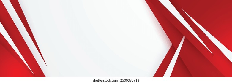 Modern red and white abstract banner background. Template corporate banner concept red black grey and white contrast background.