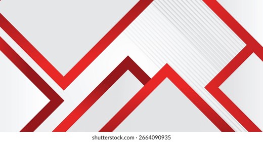 Fundo de banner abstrato branco vermelho moderno.