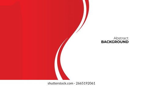 Moderno diseño de Vector de fondo de negocios de onda abstracta de gradiente de colores rojo y blanco