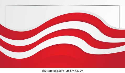 Fondo de onda de bandera rojo y blanco moderno