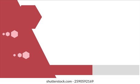 Modern Red and White Geometric Layout with Hexagons Clean Presentation Template