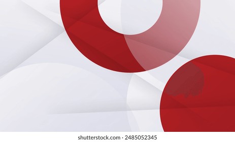 Modern red and white geometric shapes abstract background geometry shine and layer element vector for presentation design. Suit for business, corporate, institution, party, festive, seminar, and talks