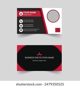 Modern red white Professional Business Card Template Elegant Modern Recent Creative Corporate Present Design Luaury Fleshpots Personal visiting card with company logo Clean Futuristic Double-sided