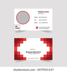 Modern red white Professional Business Card Template Elegant Modern Recent Creative Corporate Present Design Luaury Fleshpots Personal visiting card with company logo Clean Futuristic Double-sided