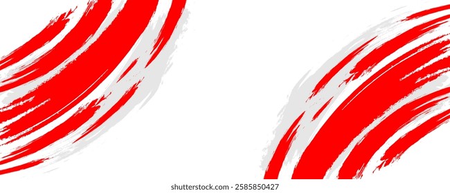 Modern red and whtie abstract sports background with grunge texture, brush stroke