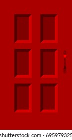 A modern red wooden door design (classic style)