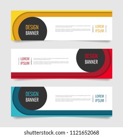 Modern Red,Orange and Blue color banner design. Web banner template vector design.