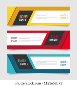 Modern Red,Orange and Blue color banner design. Web banner template vector design.