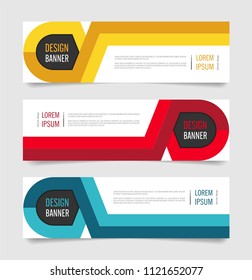 Modern Red,Orange and Blue color banner design. Web banner template vector design.